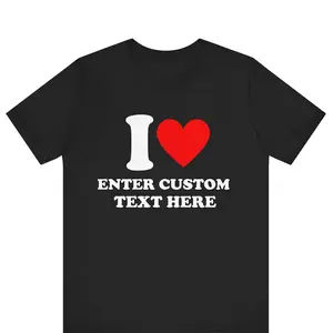I Love Custom T-shirt , I Heart Custom, Custom shirt, Custom Text shirt, Personalized I Love shirt, Personalized Christmas Birthday Gift Tee z4 Classic Collar