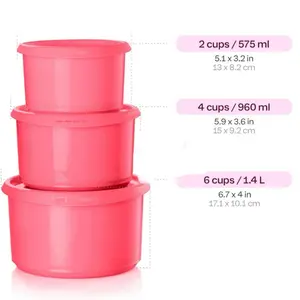 Tupperware One Touch Canister | 3-piece Set | Airtight Container Kitchen Storage