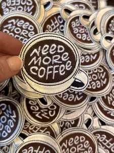Need more coffee, need more coffee patch, coffee patch, coffee cup patch, coffee iron on patch, hat patch, trendy hat patch