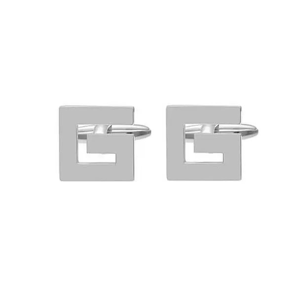 Stately Steel Men's Stainless Steel Greek Key Cufflinks