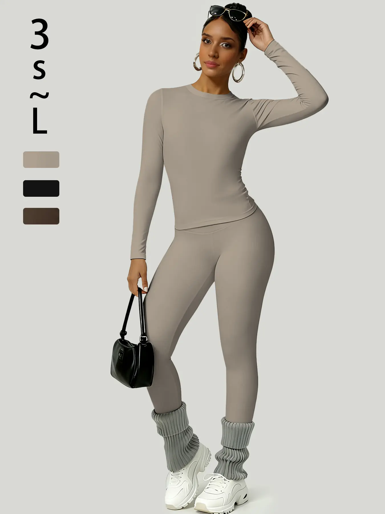 2-Piece Solid-Color Athletic T-Shirt Set Women's Sportswear Set, Slim-Fit RoundNeck Short Sleeves & High-Waisted YogaPants, Ideal for Gym Running OutdoorActivities,  Stretchy Suit Set, Fitness Outfits,Workout Running Outfits-8628