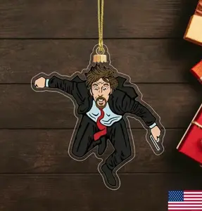 Diii hard Pardy Xmas Ornament, Funny 80s Christmas Decor, 2D Acrylic Ornament