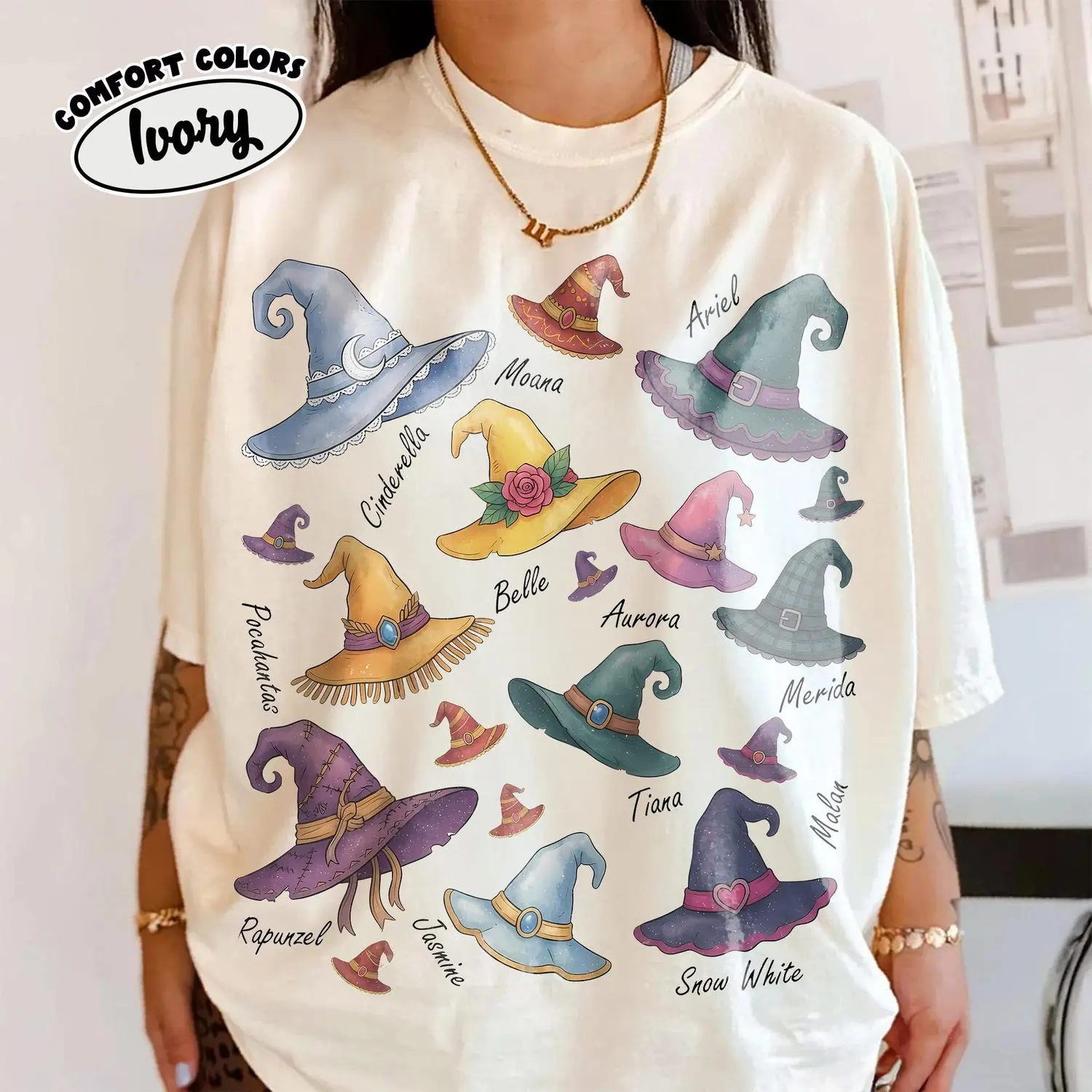 Vintage Comfort Colors WDW Princess Halloween Shirt, Retro Spooky Season Tee, Magic Kingdom Family Trip Outfit, Witch Princess Shirt