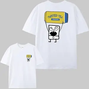 Doodlebob Twisted Tea T-Shirt – Funny Cartoon Meme Tee, Unisex Oversized Beer Lover Shirt, Trendy Graphic Streetwear for Adults