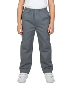 unik Boy's Grey Uniform All Elastic Waist Pull-on Pants 4-16 BU03