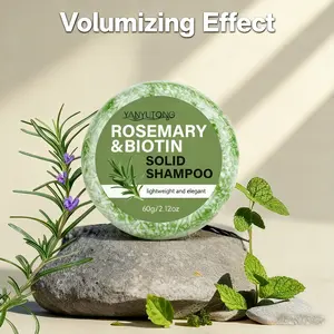60g Rosemary Biotin Infused Shampoo Bar Block, Natural Sulfate-Free Formula, Gentle Cleansing for Healthy Strong Hair, Promotes Hair Health
