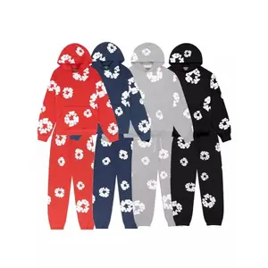 DENIM TEARS brand hot selling new fashionable foam cotton printed hoodie, European and American fashionable men's sports suit