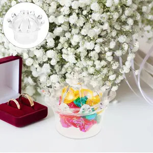 Mini Crown Party Gift Box Set, Plastic Wedding Candy Boxes, Ideal for Bride Shower and Birthday Celebrations, 5/10/20 Pieces