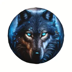 Wolf Pattern Car Spare Tire Cover, Universal Waterproof & Dustproof Car Tire Cover, Car Accessories for RV SUV Truck Camper Travel