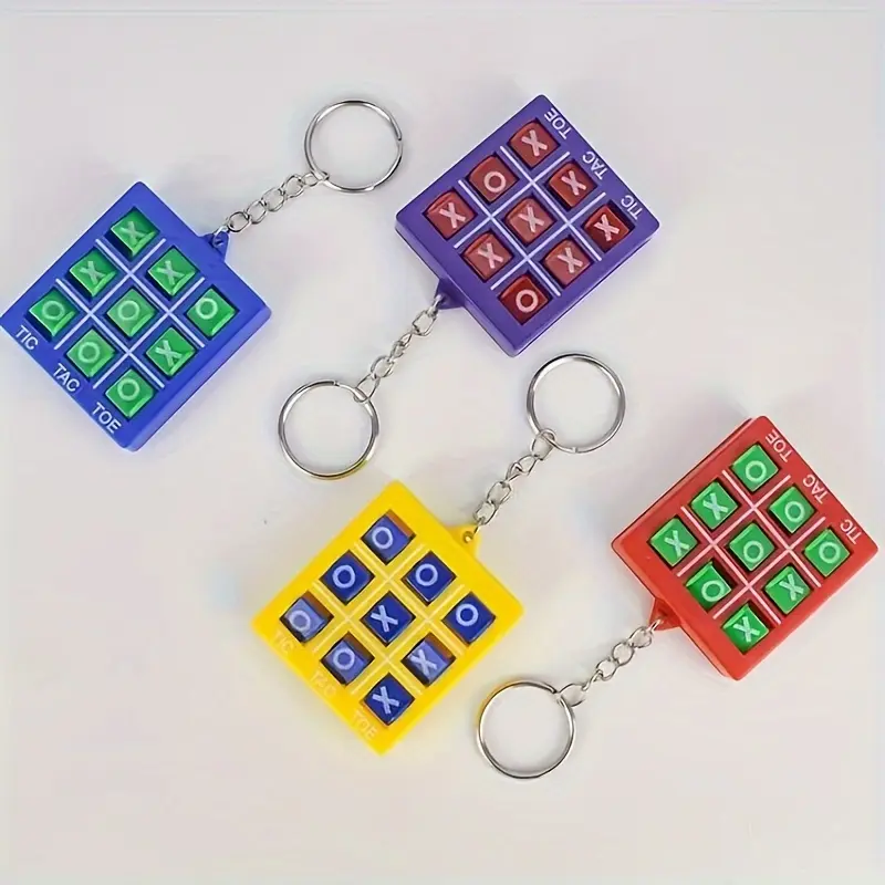 4pcs/8pcs/12pcs Back-to-School Small Gifts for Festive Gatherings, Christmas, Halloween Party Small Gifts, Party Key Gift Tic-Tac-Toe XO Spinner, Hanging Ornaments, Bagged