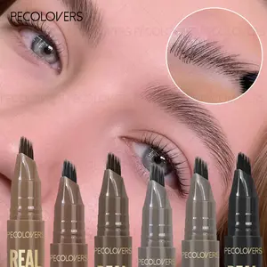 3D Wild Eyebrow Pencil Microblading Eyebrow Tint Pen Square Angled Brush Brow Dye Cream Anti-smudge Waterproof Multifunction Eyebrow Makeup Products