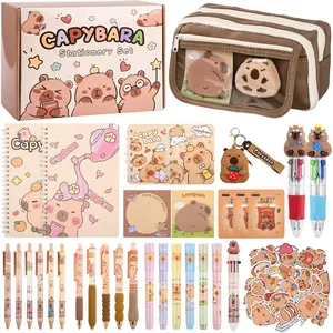 80pcs Cute Capybara Stationery Set Birthday Capybara Gifts for Boys Girls Back to School and Classroom Rewards Kawaii School Supplies with Capybara Stuff