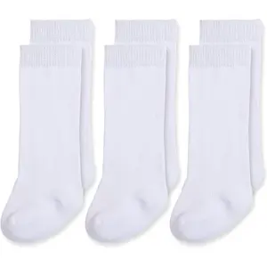 Baby Knee High Socks Seamless Baby Socks Solid Cotton Stockings for Boys/Girls 0-3/3-6/6-12/12-24 Months 3 Pack