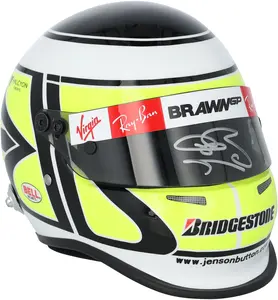 Jenson Button Brawn GP Autographed 2009 1:2 Scale Helmet - Fanatics Authentic Certified