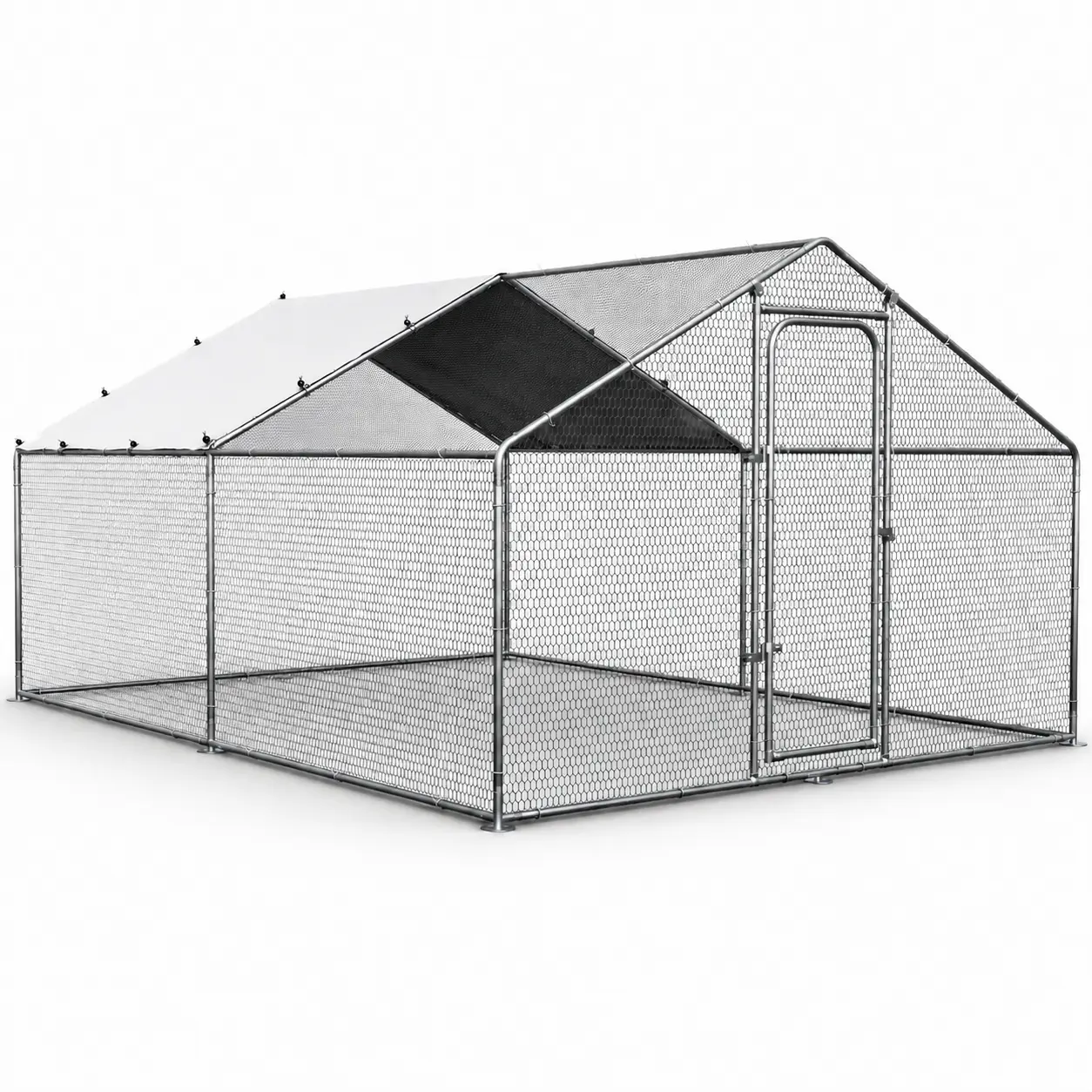 ORANLAND Chicken Coop Large Metal Chicken Run for Chickens Poultry Cage with Water-Resident and Anti-UV Cover,Duck Rabbit House Outdoor