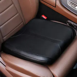 Leather Car Seat Cushion, Comfort Memory Foam Car Cushions for Driving - Sciatica & Lower Back Pain Relief, Driver Seat Pillow for Auto, Office Chair, Wheelchair.