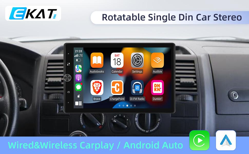 10.4‘’ Single Din Car Stereo with Wireless Carplay Android Auto, Manual Rotator Screen with Bluetooth FM AM Radio Mirror Link USB/AUX/Equaliser Setup + Reversing Camera 10.4‘’ Single Din Car Stereo with Wireless Carplay Android Auto, Manual Rotator Screen with Bluetooth FM AM Radio Mirror Link USB/AUX/Equaliser Setup + Reversing Camera