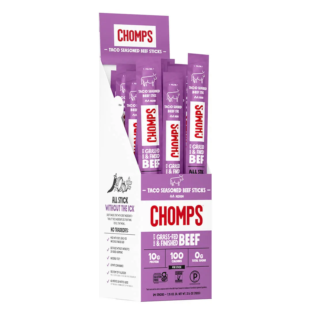 Chomps Taco Seasoned Grass-Fed and Finished Beef Stick Chomps Taco Seasoned Grass-Fed and Finished Beef Stick