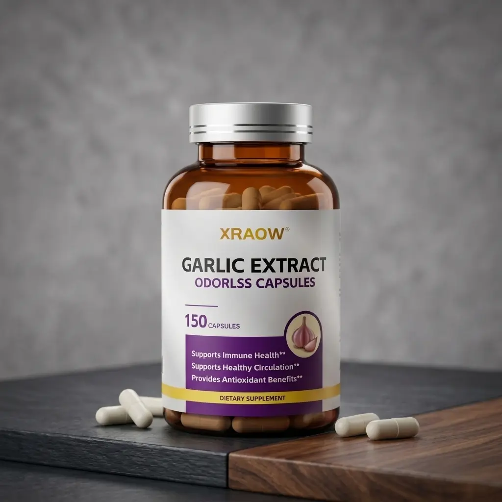 XRAOW Garlic Extract Dietary Supplement - 500mg Premium Formula for Immune, Heart Health Support Capsules