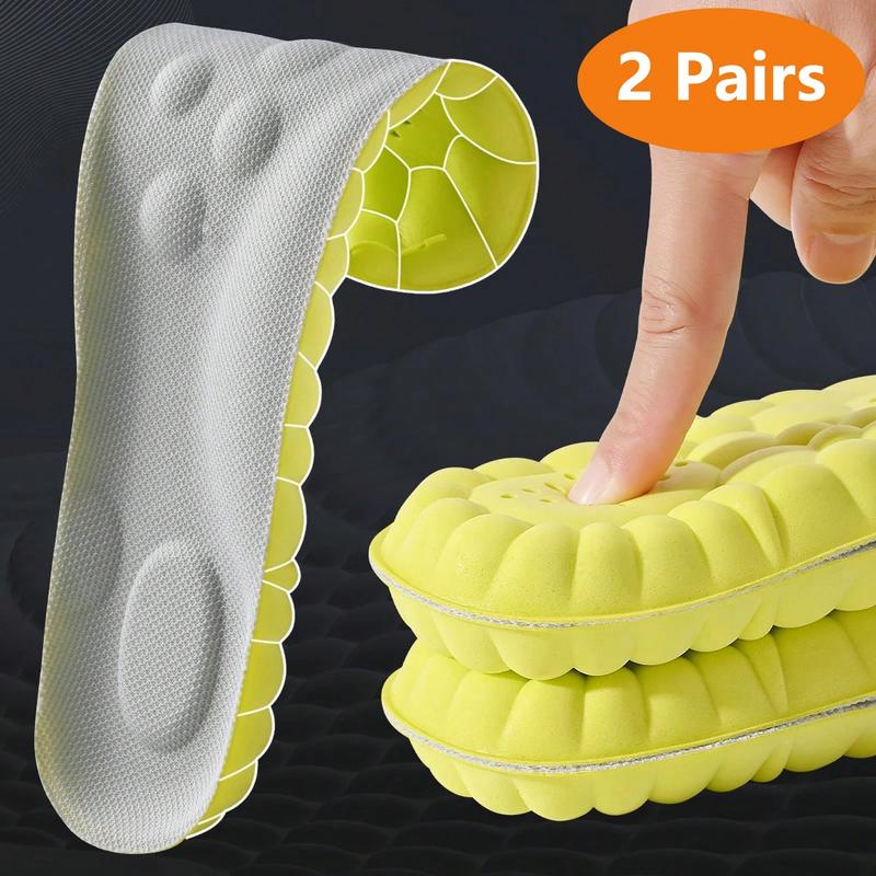 1/2/4Pairs Latex Sport Insoles Soft High Elasticity Shoe Pads Orthotic Breathable Shock Absorption Cushion Arch Support Insole COSYLEE