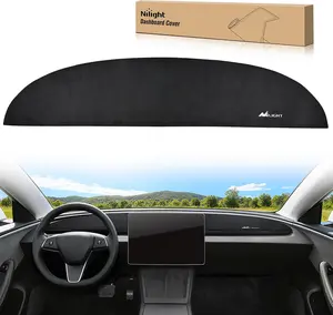 Nilight Dash Cover for Tesla Model 3/Y, Custom Fit Suede Interior Shield Decorative Non‑Slip Mat Dashboard Sunshade Glare Protector Accessorie