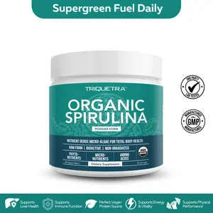 Triquetra Organic Spirulina Powder | Raw form | Bioactive Supplement Superfood Healthcare Vitamin