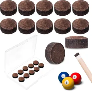 Billiard Pool Cue Tips Pool Stick Replacement Tips with Storage Box for Pool Cues and Snooker Supplies