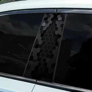 2 Piece Black Venom Pattern Car Sticker - B-pillar Protector, Self-Adhesive Glossy Plastic Sticker for Windows, Walls - Easy to Apply, Durable Exterior Accessories, Vehicle Styling Design | Auto Accessories