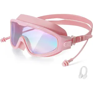 Swimming Goggles for Adults,Anti Fog,Leak-Proof, UV Protection,Wide View Swim Goggles,with Ear Plugs and Nose Plugs