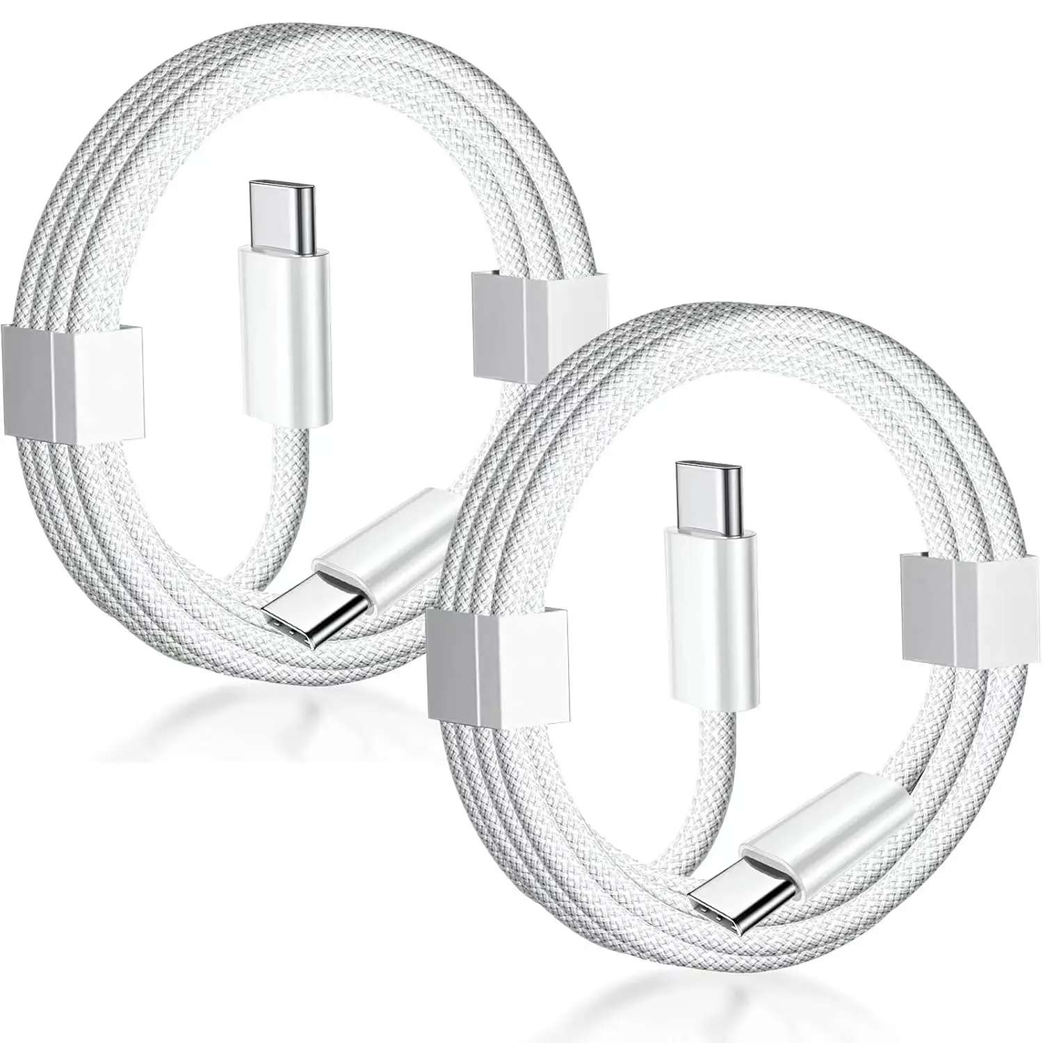 USB C to USB C Cable 2 Pack, 6FT & 10FT, 60W Fast Charging Nylon Braided Type C Charger Cord Compatible with iPhone 16/16 Pro/16 Plus/16 Pro Max, iPhone 15 Series, Samsung Galaxy S25/S24/S23/S22, Note 20, iPad Pro, MacBook Air