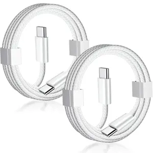 USB C to USB C Cable 6FT  10FT Certified 2Pack 60W usbc Woven Fast Charging Type C Charger Cord Compatible with iPhone 15/16  Samsung S23 Note 20 iPad Pro  type c charger cord 6  foot  charger Smartphone Cellphone charger samsung  fast  charger Electronic