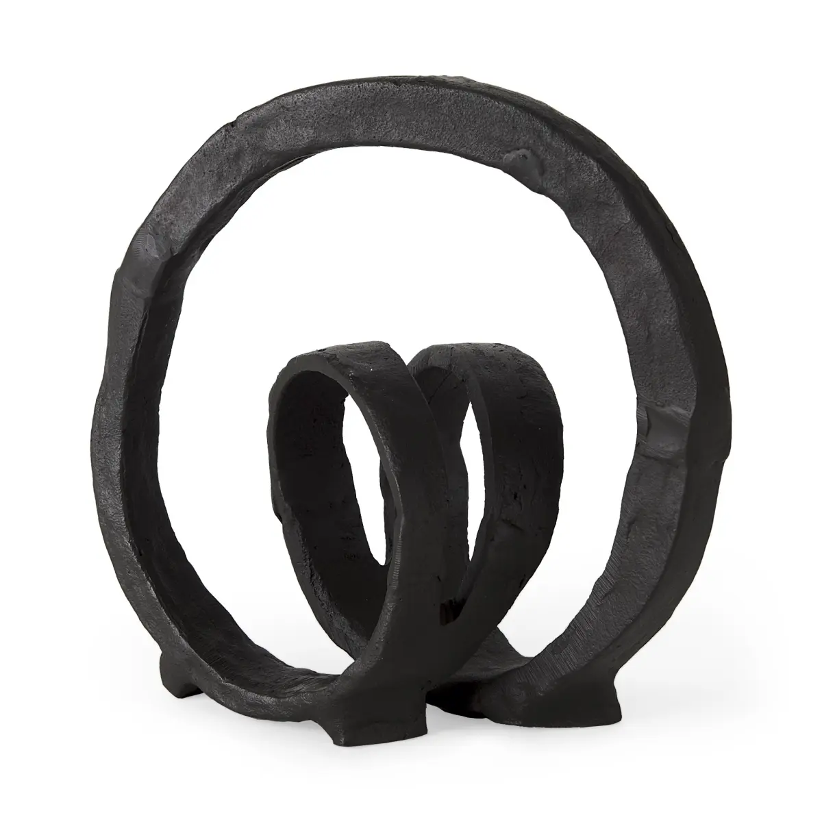 Loop Solid Metal Ribbon Abstract Figure Sculpture - 8x5x8 in, Whimsical Nature-Inspired Movement Home Decor Accent, Solid Metal Decor for Home Display