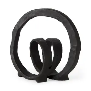 Loop Solid Metal Ribbon Abstract Figure Sculpture - 8x5x8 in, Whimsical Nature-Inspired Movement Home Decor, Solid Metal Decor Accent Ornament for Home Display