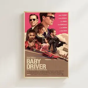Baby Driver Movie Poster: Vintage Art Print Room decor,Wall Art,Poster Gift,Film Fan Collection
