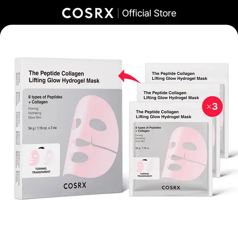 [COSRX Official] The Peptide Collagen Lifting Glow Hydrogel Mask_3ea  |  Lift, Firm and Glow with Peptides & Collagen
