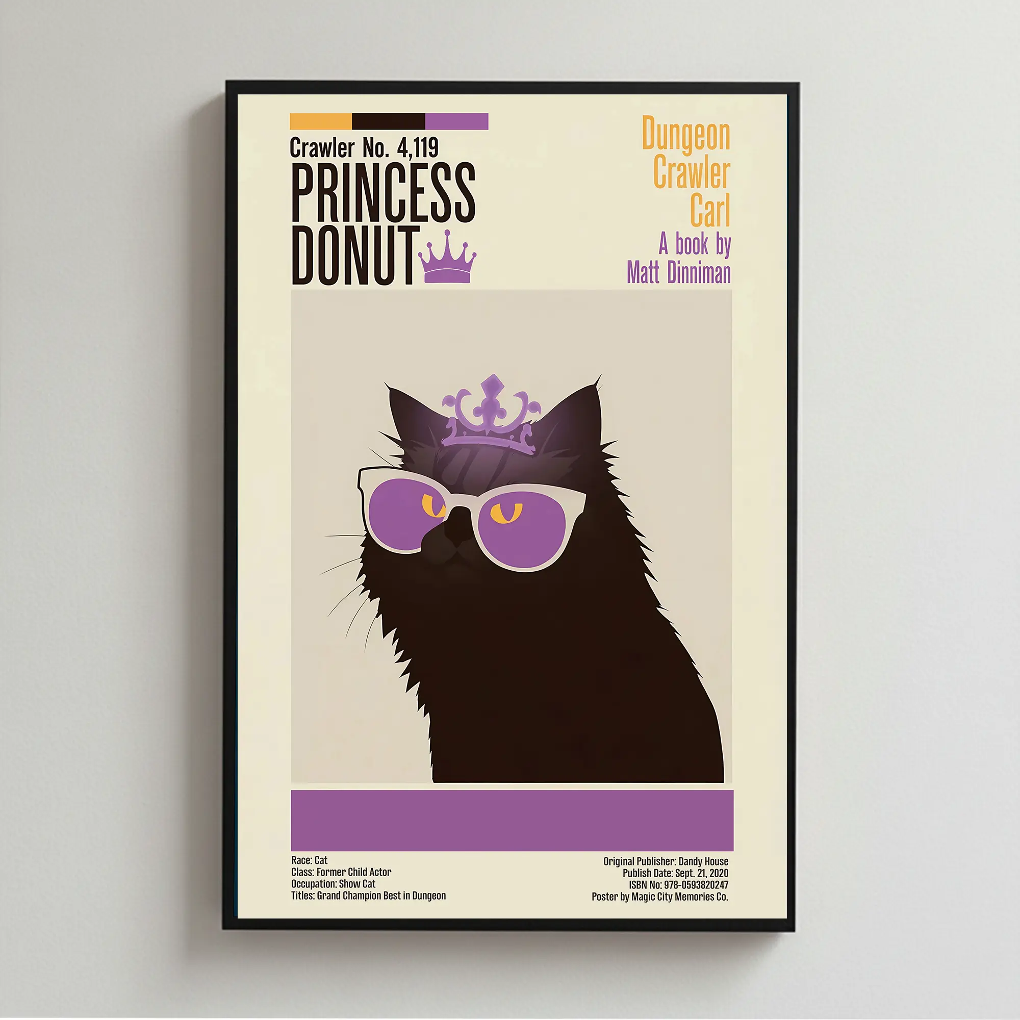 Dungeon Crawler Carl Artistic Poster - The Dungeon Anarchist’s Cookbook Profile Art, Princess Donut & Prepotente MCM Exclusive Print, LitRPG Sci-Fi Dystopian Wall Decor, Matt Dinniman Inspired Gift for Gamers, Room Accent