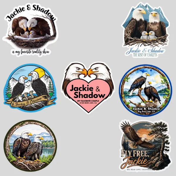 [DIE-CUT STICKER] Jackie & Shadow Bald Eagle Family Sticker - Big Bear Lake