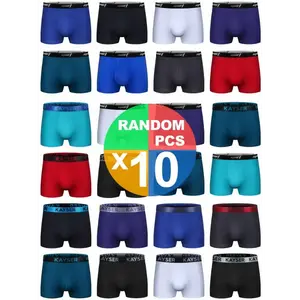 No Ride Up 10-Pack Cotton Mens Boxer Briefs - Underwear Pack