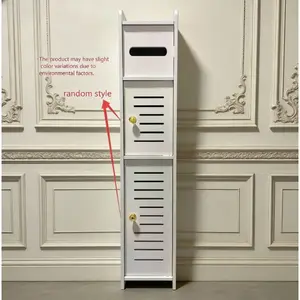 Ultra-thin bathroom storage cabinet, narrow floor-standing storage rack, waterproof gap organizer, suitable for small spaces and apartments, multi-purpose and practical storage rack