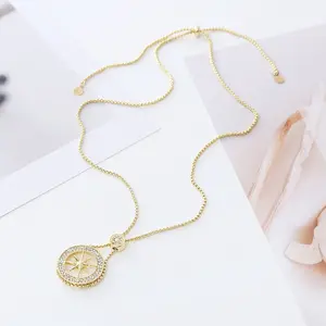 ZAFUL Fashionable and Minimalist Women's Sparkling Diamond Eight Pointed Star Necklace