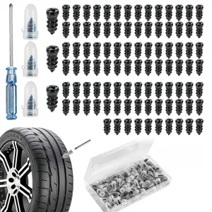 Emergency Flat Tire Repair Kit! 100Pcs Quick Fix Rubber Nails & Tools. Self-Service Puncture Plugs Auto Accessories.