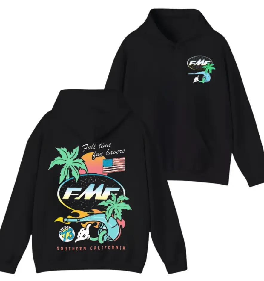 Day Glo FMF Racing Shirt 2 Hoodie, Cotton Truck Hoodie, Gift for Racing Fans, Biker Apparel For Men & Women, Summer Hoodie, Drift & Motorsport Lifestyle Apparel