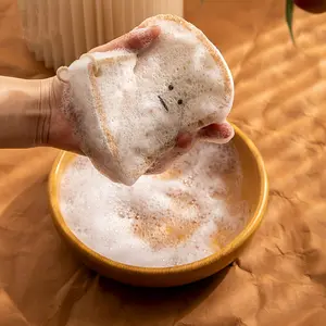 1pc Wood Pulp Cotton Sponge Scrubber, Absorbent Dishwashing Sponge, Easy Clean Kitchen Tool, Non-Sponge Rubber, Unvulcanized