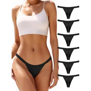Period Thong Underwear for Women Lace Period Panties Thong Light Absorbency Leakproof Underwear Pack of 6