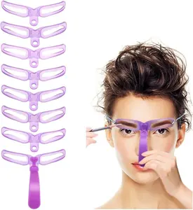 Eyebrow Stencils, Eyebrow Template, Eyebrow Shaping Kit,8 Styles Reusable Eyebrow Stencil with Handle and Strap, Washable eyebrow filter shaper