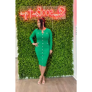 Button Me Down Knit Dress