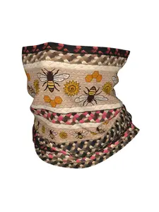 Bee-Inspired Lightweight Bandana - Versatile Neck Gaiter, Scarf & Headband for Men, Thin, Braided Motif, Sun Protection