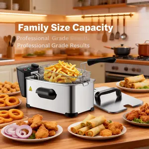 Stainless Steel Deep Fryer | Crispy Restaurant-Style Fries in Minutes | Easy Clean, Safe & Family-Sized!