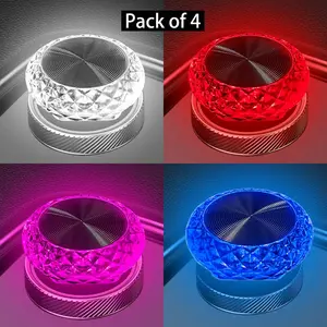 Colorful Flexible Car Ambiance Lights, 4 Colors 4-Piece USB Night Light, Ideal Gift for Holidays, Perfect for Car Interior Decoration