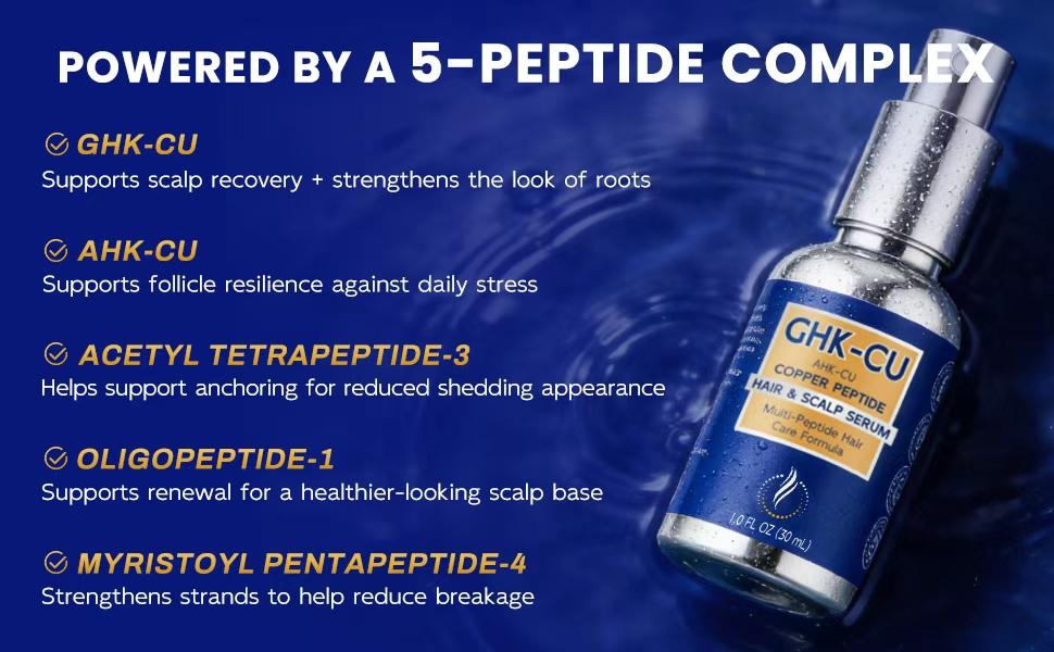 Dermatologist TestedGHK-CU Copper Peptide Serum for Hair Growth - Thicker Fuller Hair in 8 Weeks | Scalp Essence for Stronger Roots | USA Design - TikTok Shop Dermatologist TestedGHK-CU Copper Peptide Serum for Hair Growth - Thicker Fuller Hair in 8 Weeks | Scalp Essence for Stronger Roots | USA Design - TikTok Shop